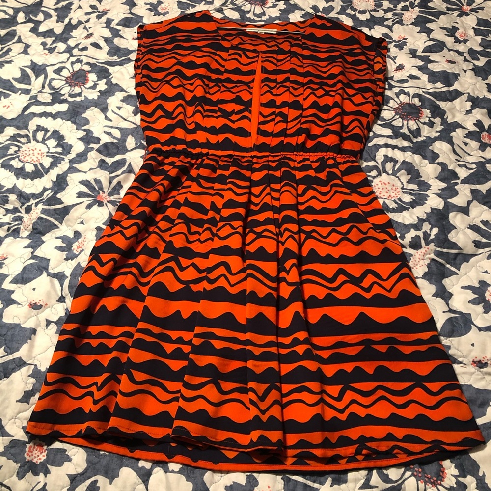 Orange and navy dress